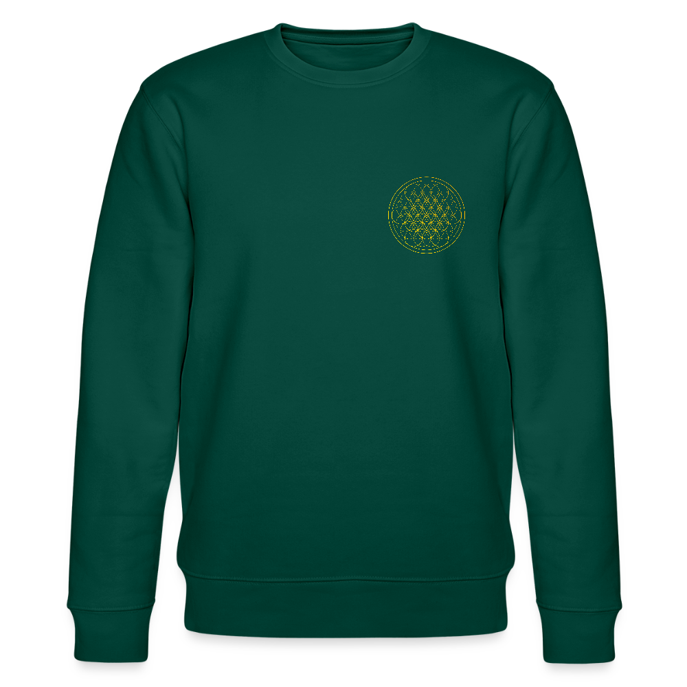 Golden flower of life organic cotton men's sweatshirt - forest