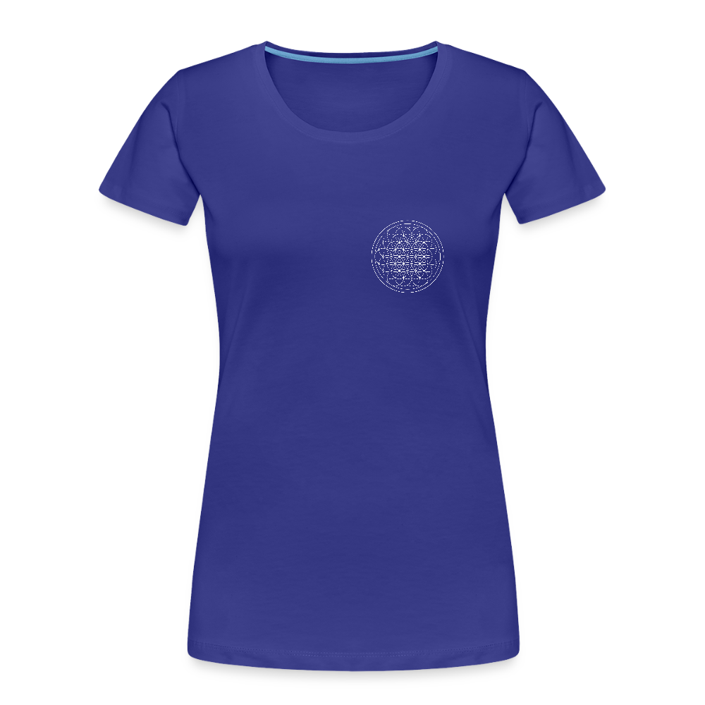 White flower of life women’s organic cotton T-Shirt - royal blue