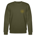 Golden flower of life organic cotton men's sweatshirt - khaki