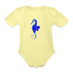 Seahorse Organic cotton short-sleeved Baby Bodysuit - washed yellow