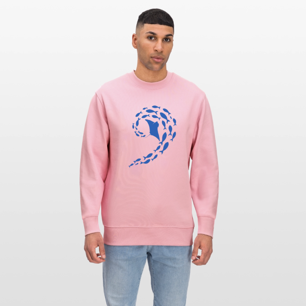Ocean dance organic cotton men's sweatshirt - cotton pink