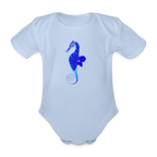 Seahorse Organic cotton short-sleeved Baby Bodysuit - sky