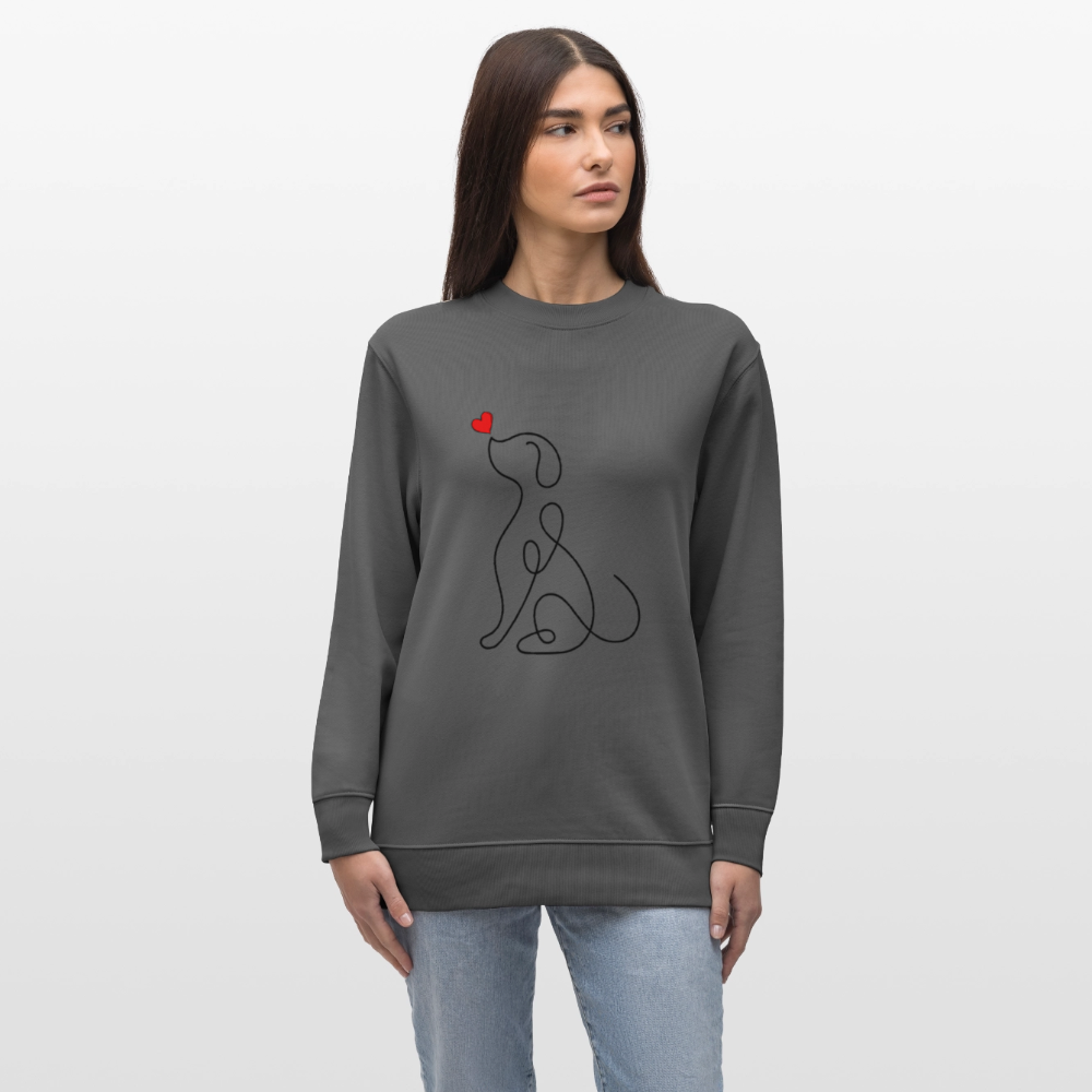 Dog women's organic cotton sweatshirt - anthracite