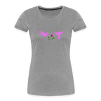 Pink Hummingbirds & Rose women’s organic cotton T-Shirt - heather grey