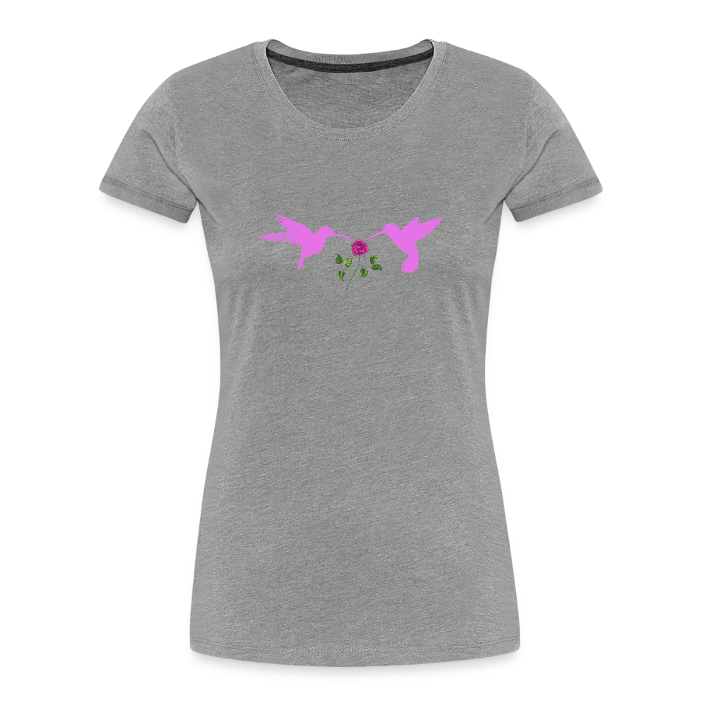 Pink Hummingbirds & Rose women’s organic cotton T-Shirt - heather grey