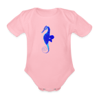 Seahorse Organic cotton short-sleeved Baby Bodysuit - light pink