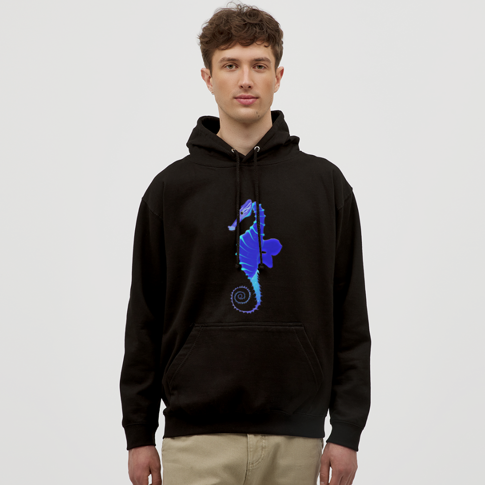 Blue Seahorse Men's Hoodie - black