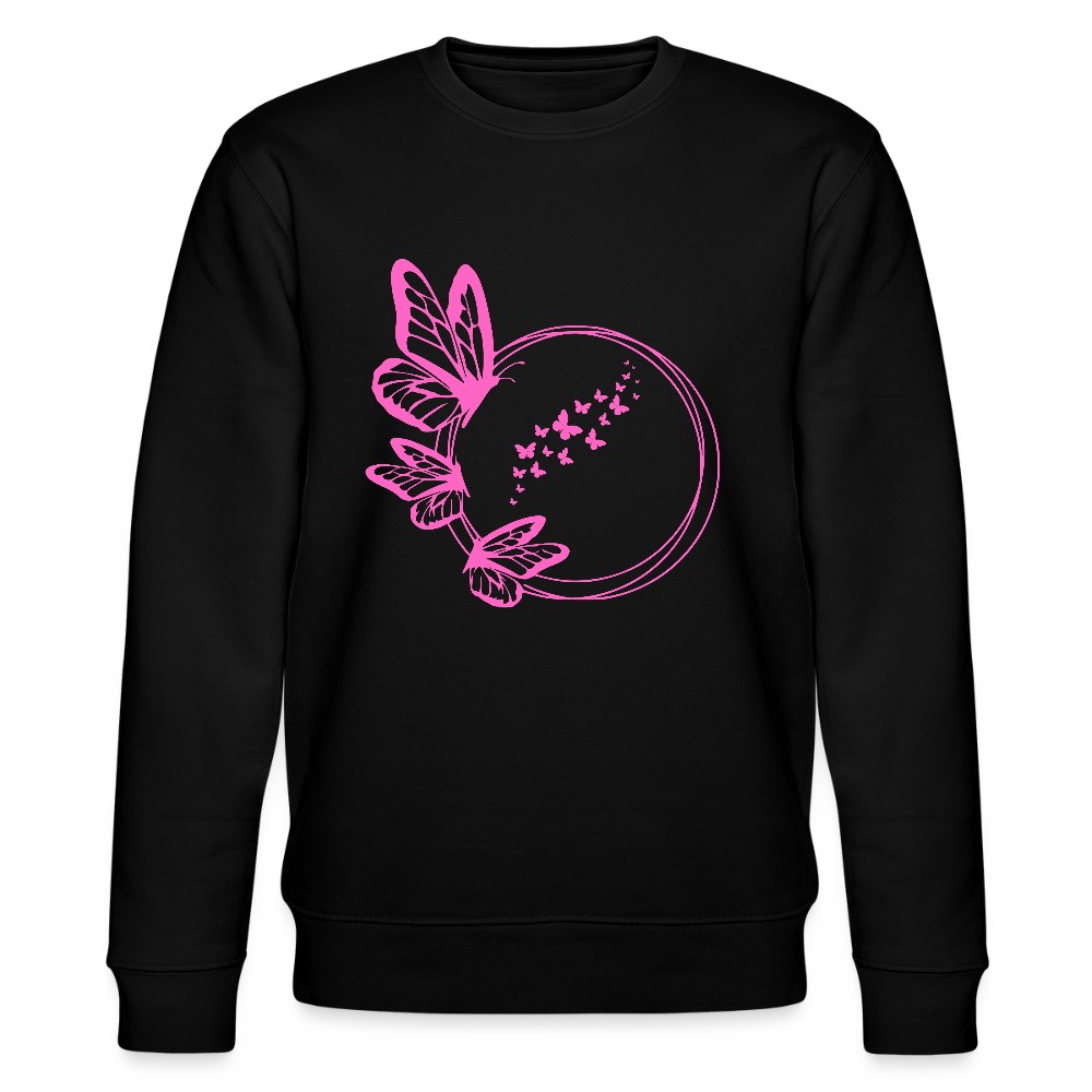 Butterflies women's organic cotton sweatshirt - black