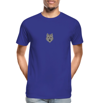 Wolf minimalist men’s  organic cotton T-Shirt - royal blue