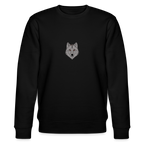 Wolf minimalist organic cotton women's sweatshirt - black