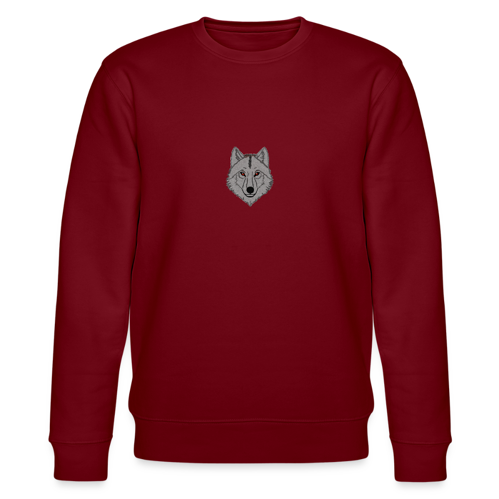 Wolf minimalist Organic cotton sweatshirt - burgundy