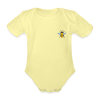 Bee Organic cotton short-sleeved Baby Bodysuit - washed yellow