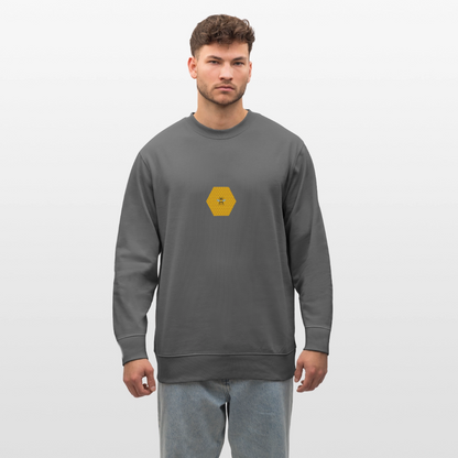 Bee & honeycomb organic cotton men's sweatshirt - anthracite