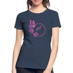 Pink butterflies women’s organic cotton T-Shirt - navy