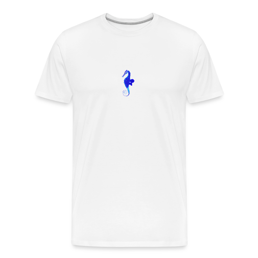 Seahorse minimalist men’s organic  cotton T-Shirt - white