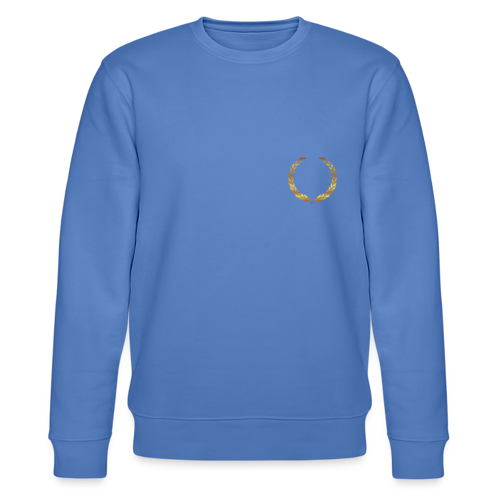 Golden laurels organic cotton women's sweatshirt - bright blue