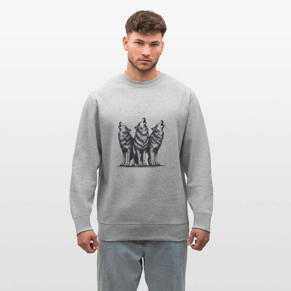 Wolves men's organic cotton sweatshirt - heather grey