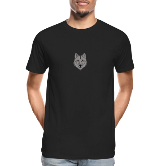 Wolf minimalist men’s  organic cotton T-Shirt - black