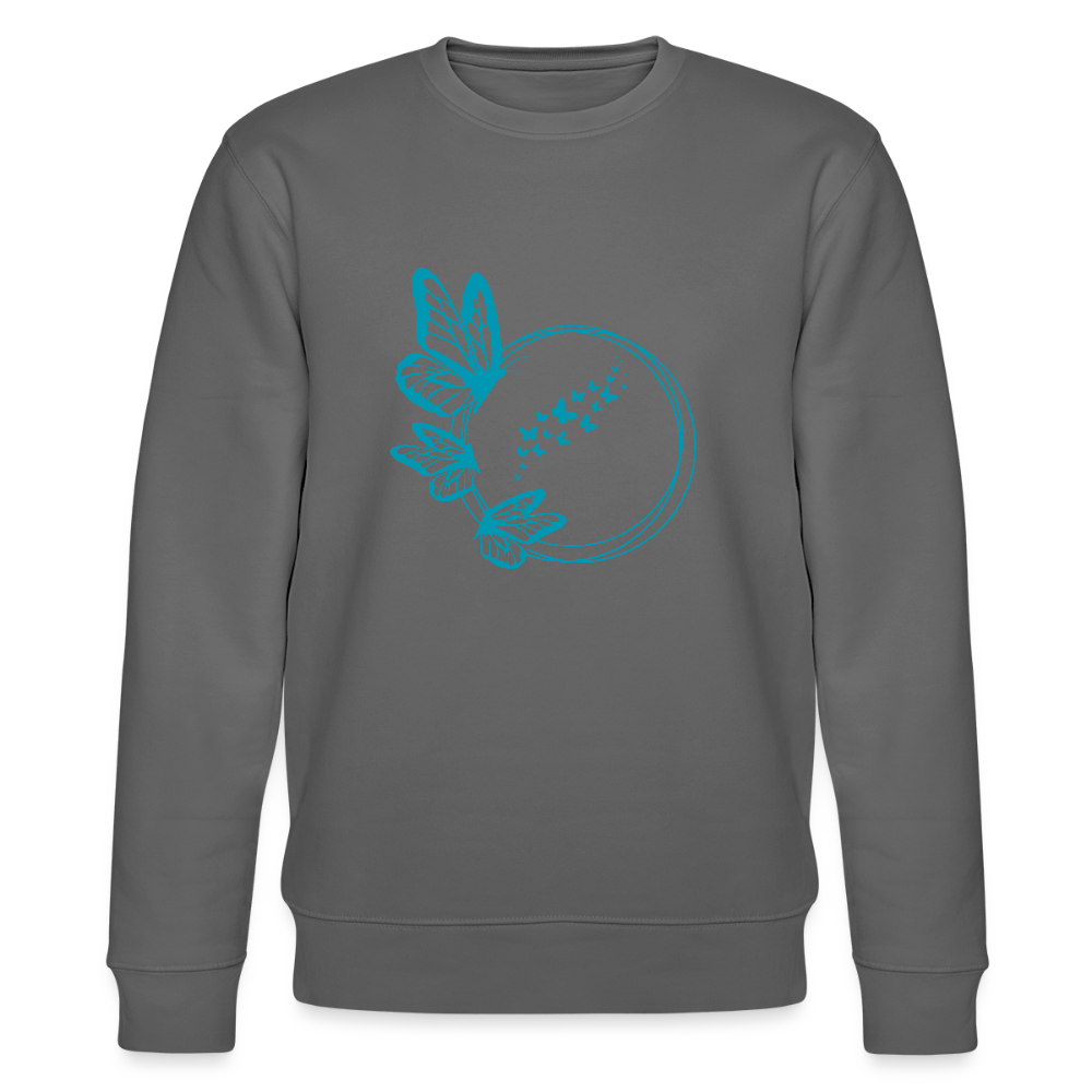 Blue butterflies women's organic cotton sweatshirt - anthracite