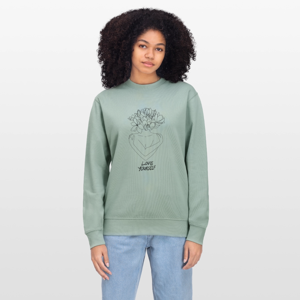 Love yourself organic cotton women's sweatshirt - aloe