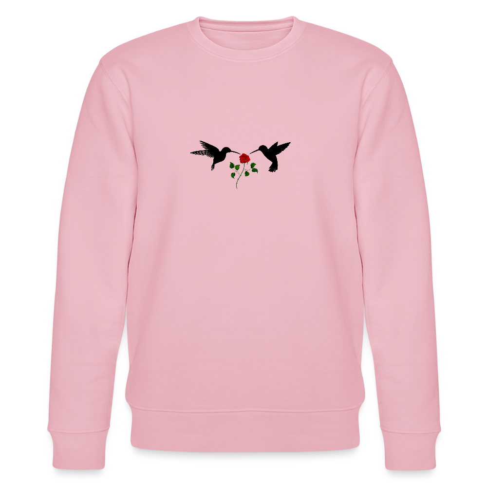Hummingbirds & Rose women's Organic cotton Sweatshirt - cotton pink