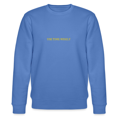 TIME quote organic cotton men's sweatshirt - bright blue