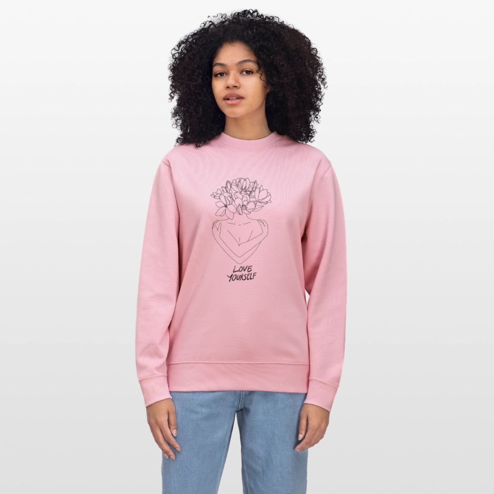 Love yourself organic cotton women's sweatshirt - cotton pink