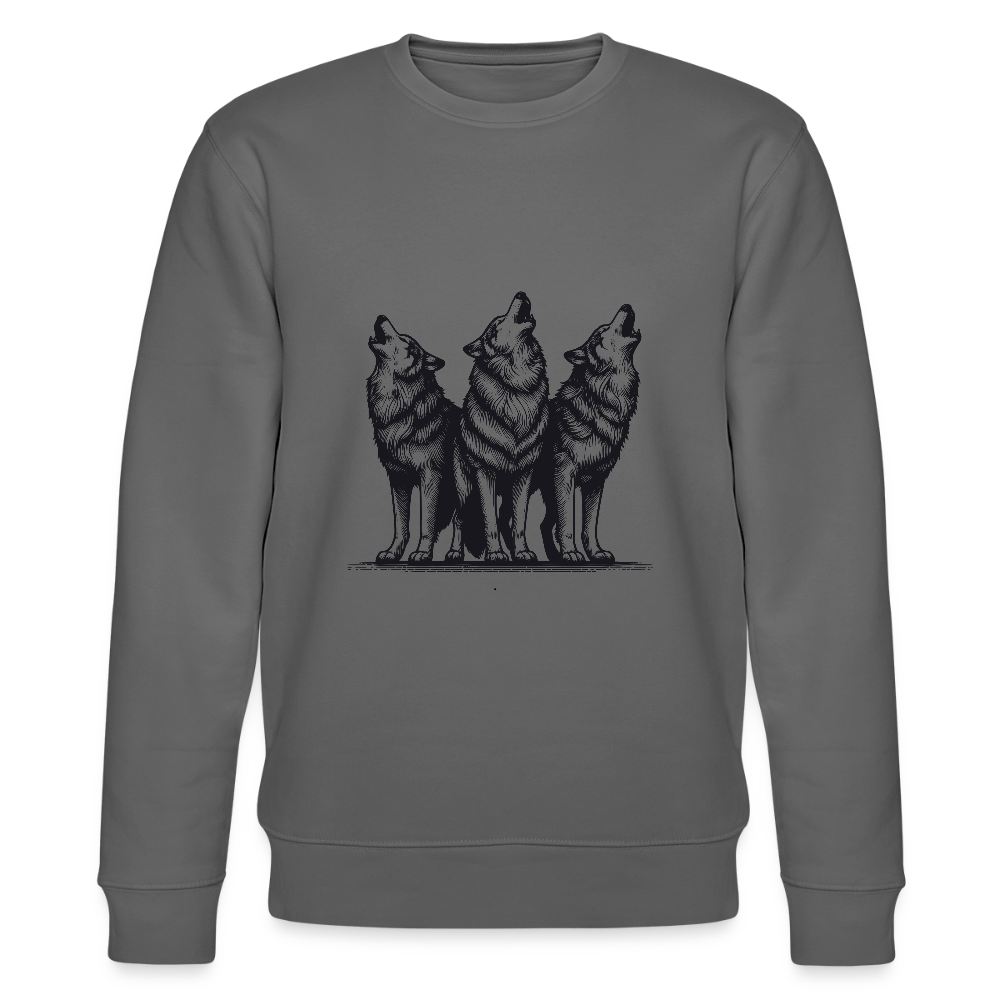 Wolves men's organic cotton sweatshirt - anthracite