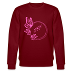 Butterflies women's organic cotton sweatshirt - burgundy