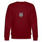 Wolf minimalist organic cotton women's sweatshirt - burgundy