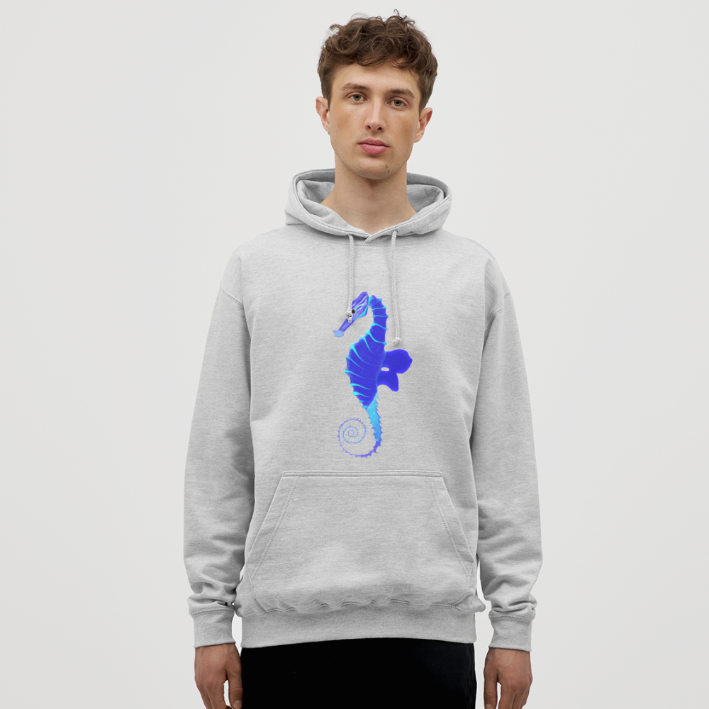 Blue Seahorse Men's Hoodie - light heather grey