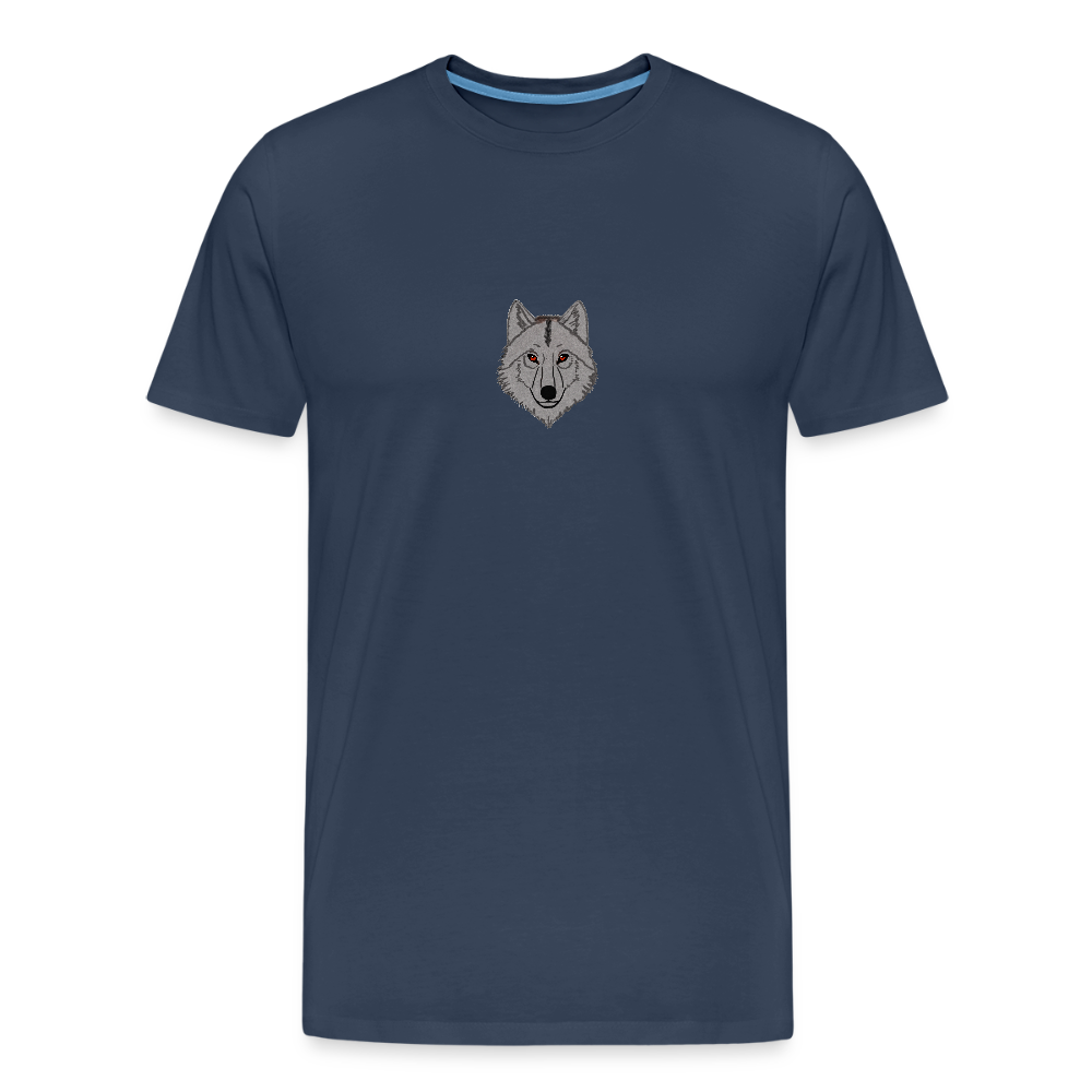 Wolf minimalist men’s  organic cotton T-Shirt - navy