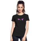 Pink Hummingbirds & Rose women’s organic cotton T-Shirt - black
