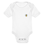 Bee Organic cotton short-sleeved Baby Bodysuit - white