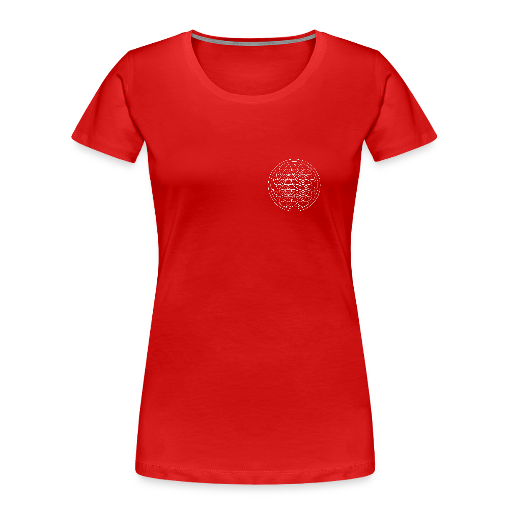 White flower of life women’s organic cotton T-Shirt - red