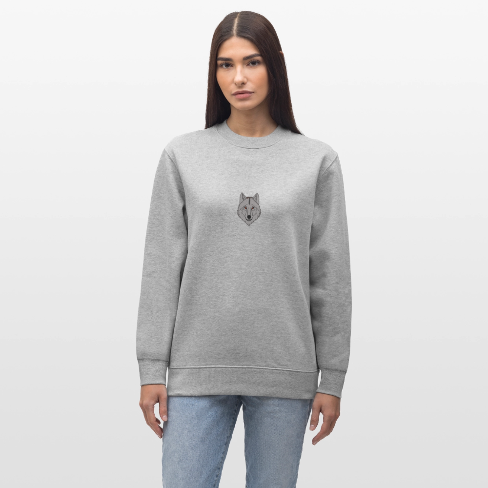 Wolf minimalist organic cotton women's sweatshirt - heather grey