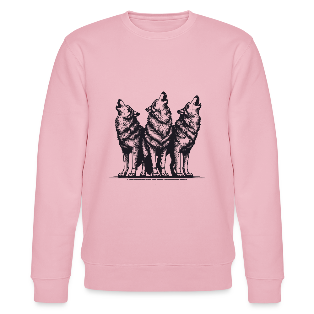 Wolves men's organic cotton sweatshirt - cotton pink