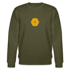Bee & honeycomb organic cotton women's sweatshirt - khaki