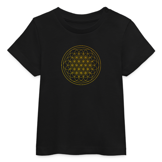 Golden flower of life Baby Organic T-Shirt - black