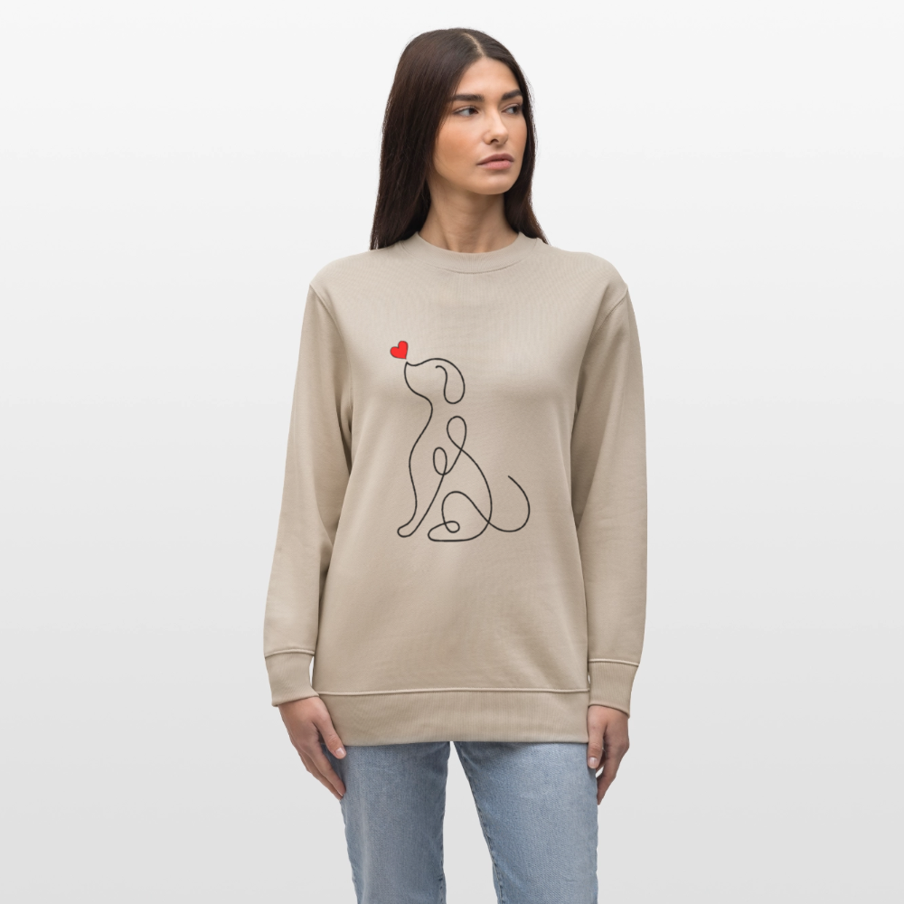 Dog women's organic cotton sweatshirt - beige