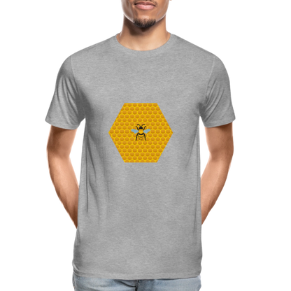 Bee & Honeycomb Men’s Organic Cotton T-Shirt - heather grey
