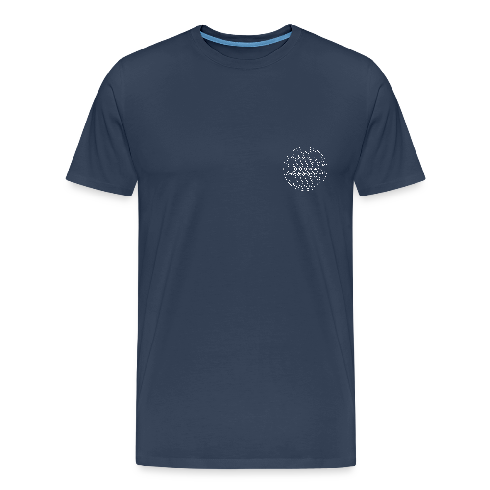 White flower of life men’s organic cotton T-Shirt - navy