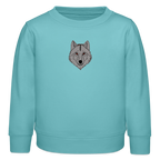 Wolf minimalist organic cotton Kids’ Sweatshirt - pastel turquoise