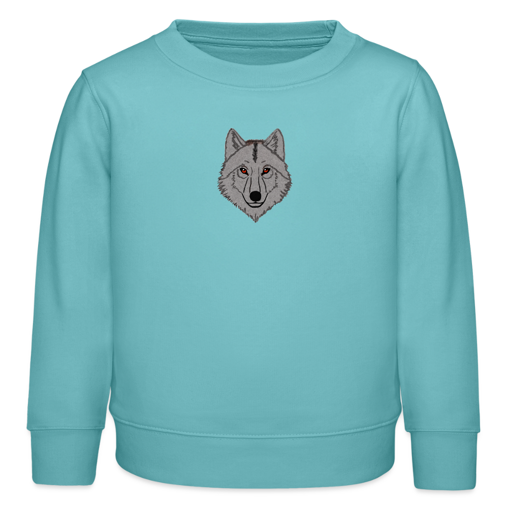 Wolf minimalist organic cotton Kids’ Sweatshirt - pastel turquoise