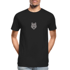 Wolf minimalist men’s  organic cotton T-Shirt - black