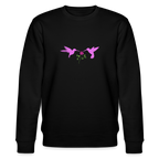 Pink Hummingbirds & Rose women's Organic cotton Sweatshirt - black