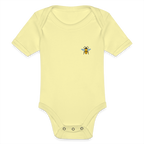 Bee Organic cotton short-sleeved Baby Bodysuit - washed yellow