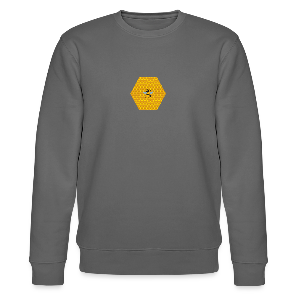 Bee & honeycomb organic cotton women's sweatshirt - anthracite