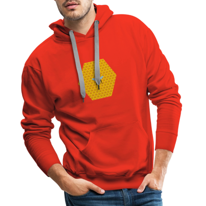 Bee & honeycomb men’s Premium Hoodie - red