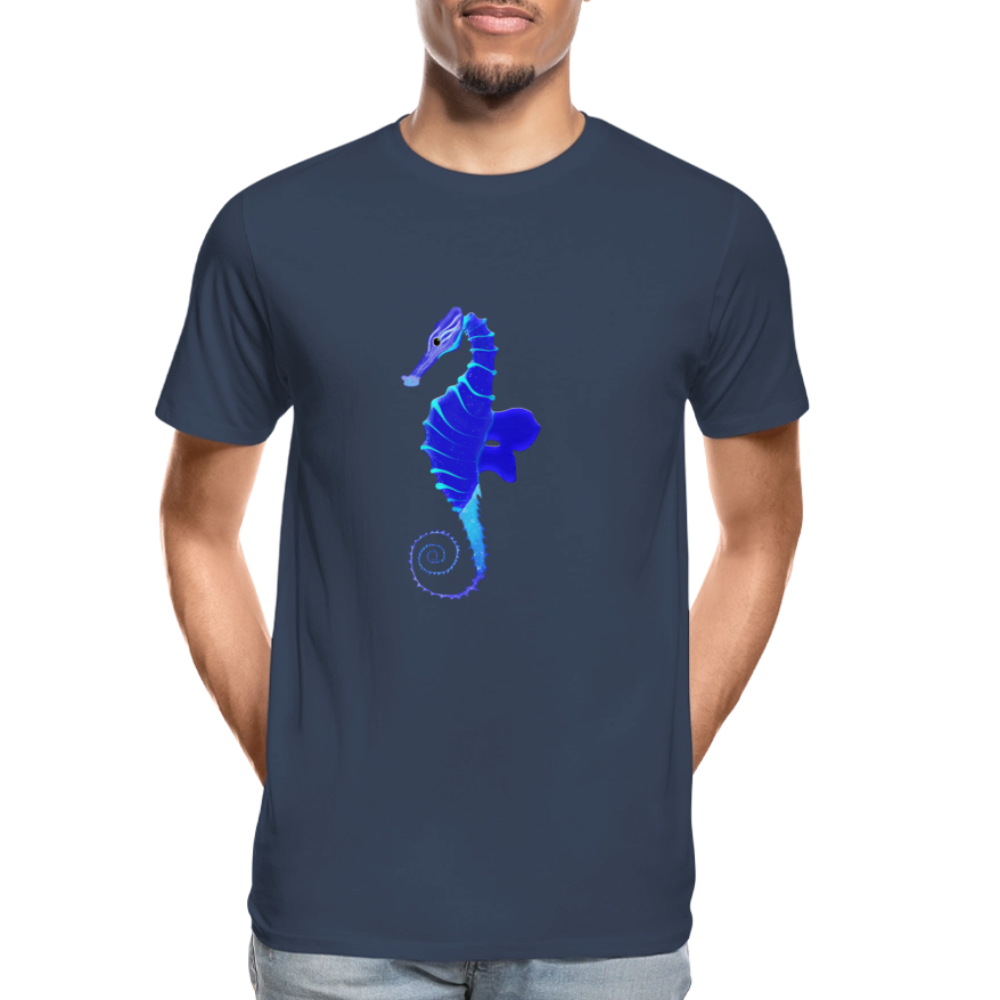 Seahorse Men’s Premium Organic  Cotton T-Shirt - navy